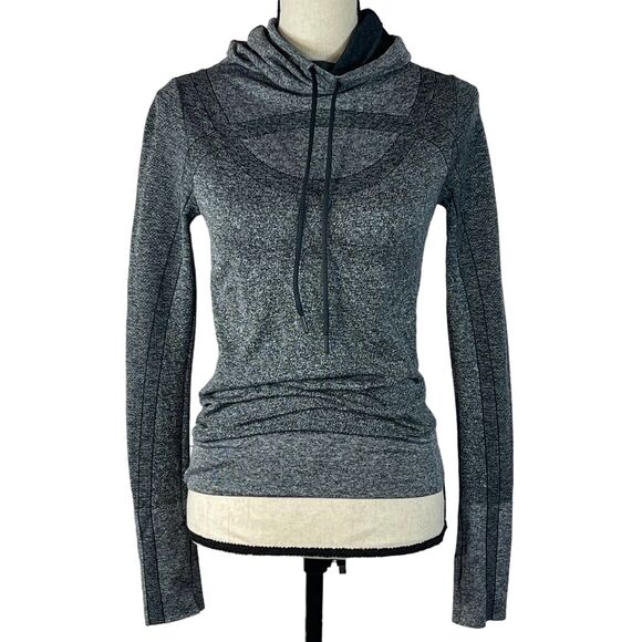 Under Armour X-Small Threadborne Fitted Top Heat Gear Cowl Neck Gray Womens - Picture 1 of 8